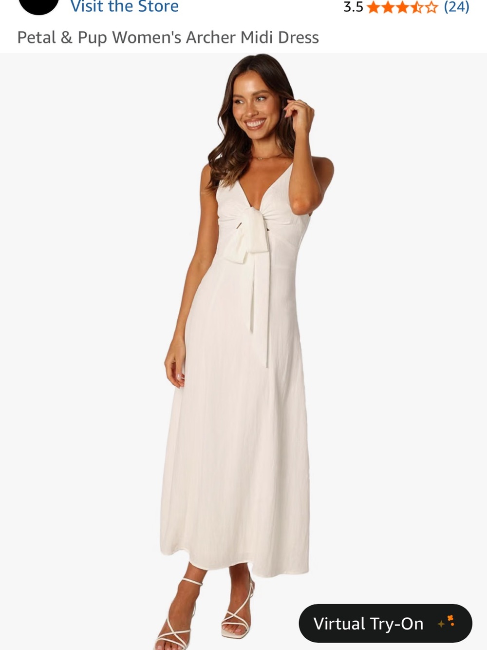 Petal & Pup Cream Maxi Dress with Front Tie